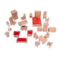 Maison de jeu miniature en bois, ensemble de meubles miniatures de simulation, modèle de maison de poupée en bois, meubles