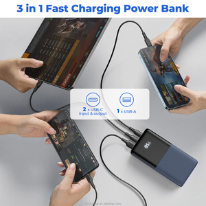 เครื่องชาร์จแบบพกพาหน้าจอดิจิตอล20000mAh 45W ชาร์จเร็วแบตเตอรี่สำรองพร้อมไฟ LED ชาร์จได้สำหรับการเดินทาง - Product Image 4