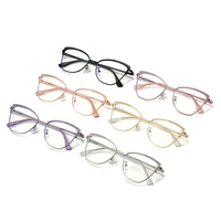 Nouvelle Monture Optique Femme en Acétate Effet Œil de Chat, Anti-Lumière Bleue, Monture Complète, Design Luxe, Adaptée à Tous les Visages