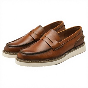 Chaussures pour hommes en PU solide, décontractées, à semelle épaisse en caoutchouc, à enfiler, pour le travail, la marche, l'hiver, l'automne, l'été - Product Image 2