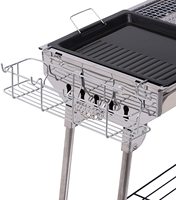 Grill Kabob Ensemble de camping barbecue portable Grand gril à charbon de bois pour pique-nique en plein air