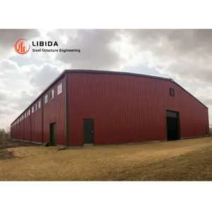 China Cow Barn Cattle Shed Metal Frame Farm Building Prefab Steel Structure Shed For Dairy Cow