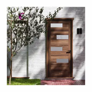 CFKS DOOR Traditional Oak Mahogany Pine Walnut Cherry Solid Wood Entry Swing Out Security Door Exterior Door