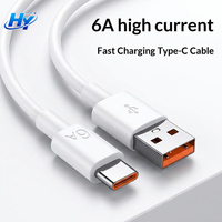 Câble de charge rapide USB-C 6A PD 1m/1,5m/2m avec gaine TPE/PVC pour téléphone portable, ordinateur portable, batterie externe, montre connectée, appareil photo, imprimante