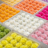 Fleur de savon artificielle éternelle, 25 pièces, tête de rose en savon, fabrication artisanale, boîte cadeau pour la Saint-Valentin