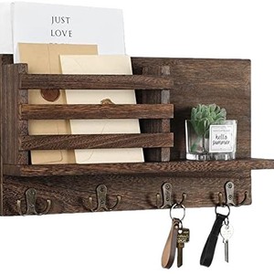Wooden Multi-Purpose <strong>Wall</strong> Mounted <strong>Key</strong> Mail &amp; Letter Storage <strong>Rack</strong> - Product Image 5