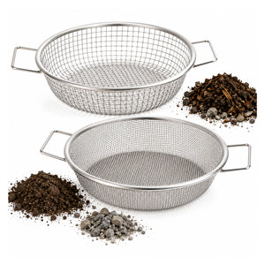 Galvanized Steel soil sifter for gardening1/4 1/8 <b>Mesh</b> 1.0MM 1.3MM <b>Wire</b> Gauge 2PCS garden screen - Product Image 1