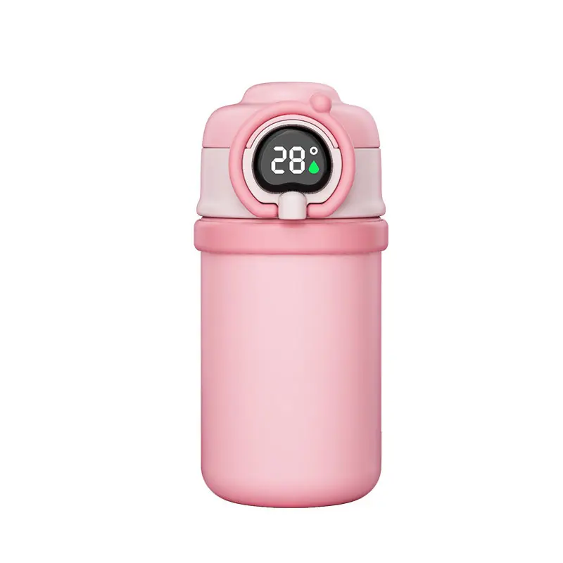 Double-layer vacuum intelligent temperature measurement children's thermos cup Large capacity 316 stainless steel water cup