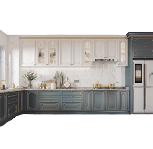 Set di <span class=keywords><strong>Mobili</strong></span> da <span class=keywords><strong>Cucina</strong></span> Modulari Personalizzati con Scaffale Aperto, Design Moderno per Appartamenti, Top in Marmo Artificiale/Laminato - Product Image 4