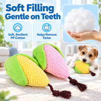 Jouet pour chien en peluche en forme de maïs, couineur, résistant aux morsures, interactif, pour animaux de compagnie, couleur personnalisée, logo OEM ODM, vente en gros pour chiens