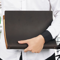 Carnet à anneaux A4 en cuir véritable, rechargeable, organiseur professionnel pour dirigeants