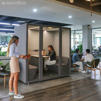 Cabine de réunion décorative moderne pour immeuble de bureaux, entrepôt, cabine téléphonique insonorisée avec système de circulation d'air, cadre en aluminium