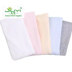 New products Organic cotton Gots soft and breathable plain knit stretch cotton baby cloth jersey fabric
