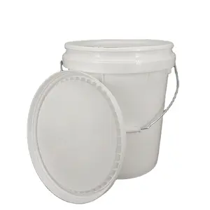 5Gallon Wit Clear Plastic Emmer Met Plastic Handvat