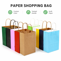 Sac en papier kraft pour fête d'anniversaire, bonbons, protection de l'environnement, logo personnalisé imprimé, recyclable