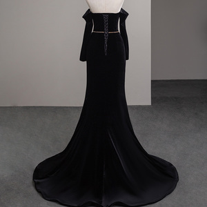 Magnifiques robes de soirée à manches longues pour femmes, mode féminine, appliques exquises, robes de bal en satin fascinantes et magnifiques, Sfy47 - Product Image 6
