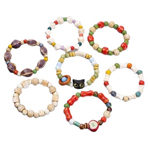 2025สำหรับเด็กผู้ชายเด็กผู้หญิงกำไลข้อมือการ์ตูนสัตว์เซรามิกทำด้วยมือกำไลเซรามิครูปปลาแมวสัตว์ประหลาดของขวัญสำหรับนักเรียน - Product Image 1