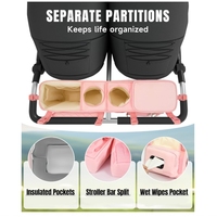 Sac Organisateur de Poussette en Tissu Polyester Matelassé avec Porte-Gobelets Multiples et Sac Isotherme Amovible pour Sorties en Plein Air et Voyages de Maman - Direct Usine