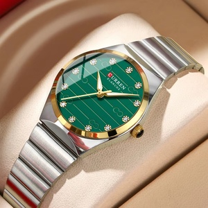 Montres à quartz pour femmes CURREN 9110, luxe minimaliste avec accents en strass et aiguilles lumineuses, élégantes en acier inoxydable - Product Image 2