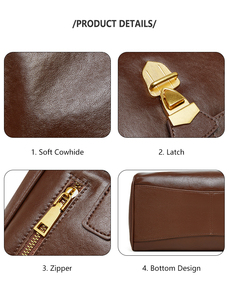 Sac à main pour femme Retro Sacs Main Femme Cuir Véritable Fait Main Business Fabricant Qualité Serviette - Product Image 6