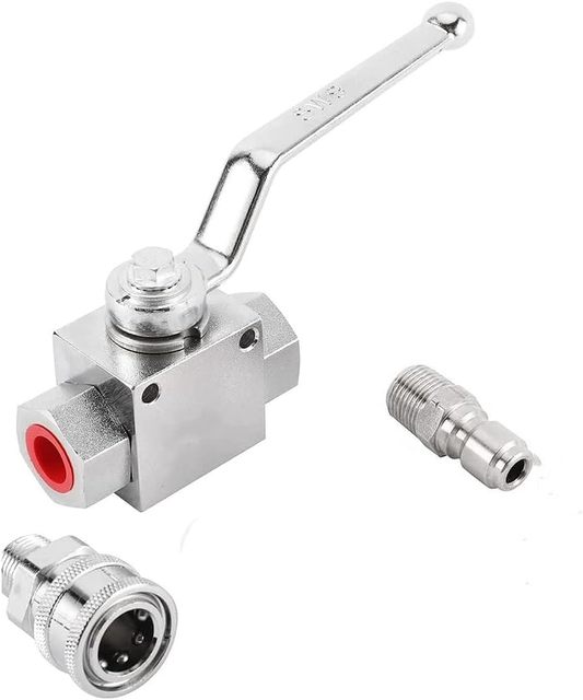4500PSI Ball Valve Kit Switch with 3/8" Quick Plug Connector High Pressure Washer Hose for Pump High Pressure Washer