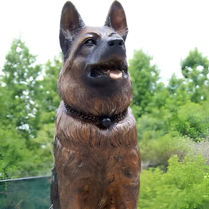 Decoración de Jardín, Estatua de Perro <span class=keywords><strong>Pastor</strong></span> Alemán en Latón Antiguo, Fundición a Presión de 5 mm, Colores Personalizados, Escultura para Exteriores de Villa - Product Image 2