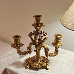 Bougeoir en résine synthétique de style baroque français vintage, spot européen de luxe, romantique, pour mariage, <span class=keywords><strong>dîner</strong></span> aux chandelles, ornement artisanal - Product Image 4