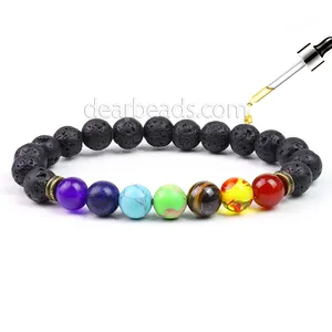 Cheap Crystal Bracelets Healing Crystal Stone Customized Seven Chakra Bracelet For Women Girls with Buddha Charms