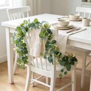 Guirlande en gros de tiges d'eucalyptus artificielles 1,8 m, fausses feuilles d'eucalyptus, vigne, mur végétal, chemin de table de mariage, décoration de verdure - Product Image 2