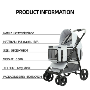 उच्च गुणवत्ता 4-पहिया पालतू ट्रॉली समायोज्य और फोल्डेबल डॉग स्ट्रेलर और कैट कार्ट कैरियर यात्रा बैग पालतू - Product Image 6
