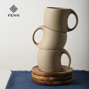 Tazza <span class=keywords><strong>da</strong></span> <span class=keywords><strong>Caffè</strong></span> Minimalista Vintage FENN, Tazza per Latte Personalizzata, Tazza in Ceramica Personalizzata <span class=keywords><strong>da</strong></span> 200ml con Vassoio in Legno - Product Image 2