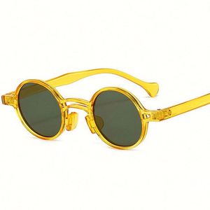 Gafas de Sol Redondas Pequeñas Vintage de Moda 2023, Lentes Transparentes Estilo Océano, Doble Puente, Gafas de Sol Punk para Hombre y Mujer - Product Image 6