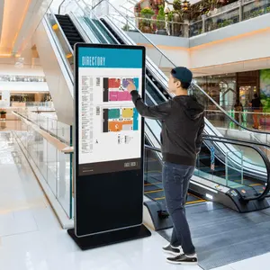 Display pubblicitario Full Hd per segnaletica digitale portatile da 55 pollici per chiosco da pavimento per interni con marketing di affiliazione