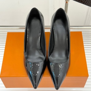 Luxurious Designer Brand Formal Slip-On Women's Stiletto Pumps Pointed <b>Toe</b> Patent Leather Thin <b>Heels</b> Breathable Anti-Slip - Product Image 4