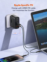 Cargador de Pared LDNIO Q366 GaN 65W 2C1A PD de Carga Rápida con Enchufe Desmontable para EE. UU., UE y Reino Unido, Cargador Universal para Portátiles, Precio de Fábrica