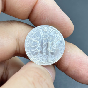 <span class=keywords><strong>Camée</strong></span> <span class=keywords><strong>Coquillage</strong></span> Zodiaque Gémeaux, Nacre Naturelle pour Incrustation de Bijoux et Fabrication de Pendentifs DIY, Personnalisable - Product Image 4