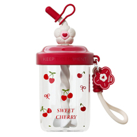 Taza mezcladora Midi a prueba de explosiones roja de Internet, taza desechable de plástico portátil de alto valor de Color, Pajita para diseño de dibujos animados de oficina