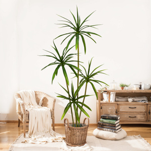 Árboles artificiales de 6 pies, árbol falso, 4 troncos, plantas de <span class=keywords><strong>agave</strong></span>, planta alta, planta falsa <span class=keywords><strong>con</strong></span> maceta de plástico para decoración del hogar, decoración de oficina - Product Image 4