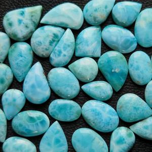 100% naturel Larimar Cabochon en vrac véritable lot de pierres précieuses précieuses mélange forme et taille pour la fabrication de bijoux utilisation en vrac prix OEM - Product Image 1