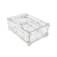 Caja de refrigeración acrílica para Raspberry Pi 5, carcasa transparente, soporte de disipador de calor activo