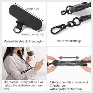 Dragonne universelle réglable en alliage de polyester pour téléphone, bracelet de poignet, sangle de transport croisée, attache pour appareil photo, porte-clés, 8 mm, toutes saisons - Product Image 4