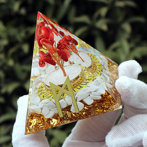<b>Crystal</b> Pyramid Ornament With Rune <b>Tree</b> Resin Epoxy Home Decoration Laser Engraved Pyramidal Shape - Product Image 3