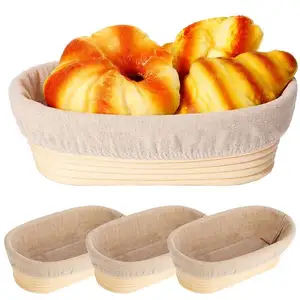 2 pezzi Kit di base per il pane strumento di guida per il pane con la migliore ciotola in aumento cestini di plastica per la prova dell'impasto