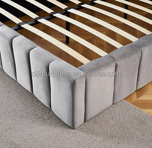 Struttura del <span class=keywords><strong>letto</strong></span> King Size vari colori tessuto di velluto cornici moderne <span class=keywords><strong>letto</strong></span> imbottito testiera con luce a LED - Product Image 5