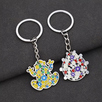 Porte-clés personnalisé en forme de LOVE, design emblématique de Las Vegas, en alliage de zinc émaillé avec anneau en argent, pour cadeaux souvenirs