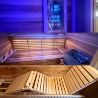 Sauna Kering Ukuran Kustom Terjangkau, Ruang Sauna Luar Ruangan, Bak Mandi Spa, Ruang Sauna dengan Tungku Pembakaran Kayu, Pemanas Sauna Listrik dengan EMF Rendah