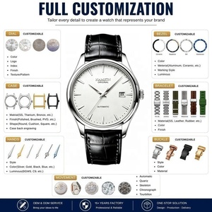 OEM 50 Piezas Reloj de Vestir Automático Miyota para Hombre, Relojes Casuales de Lujo con Logotipo Personalizado, Reloj Mecánico de Negocios de Lujo con Correa de Cuero - Product Image 2
