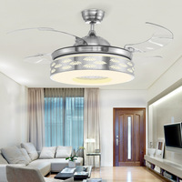 Ventilateur de plafond silencieux à moteur DC invisible, 6 vitesses, LED, lumière 6000K, lumière du jour, 3 vitesses, pales de 42 pouces pour salon moderne
