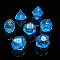 Ensemble de dés en résine iridescente unique, 7 pièces, dés polyédriques pour D&D, jeux de société RPG, cadeaux
