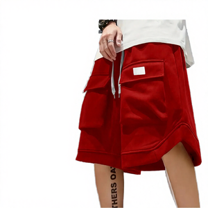 Pantalones Cortos Cargo Extra Grandes para Hombre, Estilo Urbano, Hip Hop, Algodón Transpirable, Color Sólido, Cordón Frontal, Largo hasta la Rodilla, Casual - Product Image 4